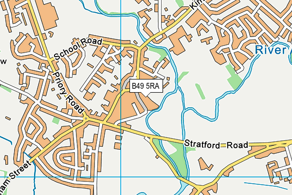 B49 5RA map - OS VectorMap District (Ordnance Survey)