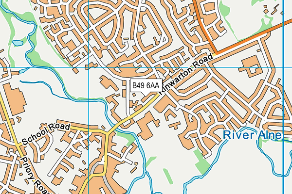 B49 6AA map - OS VectorMap District (Ordnance Survey)