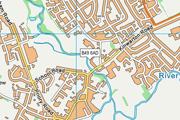 B49 6AD map - OS VectorMap District (Ordnance Survey)