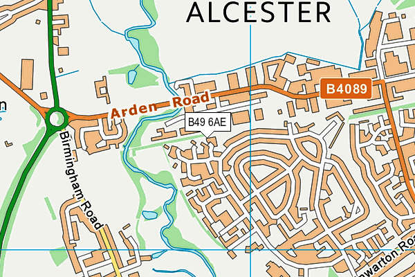 B49 6AE map - OS VectorMap District (Ordnance Survey)