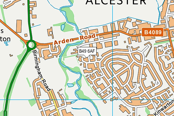 B49 6AF map - OS VectorMap District (Ordnance Survey)