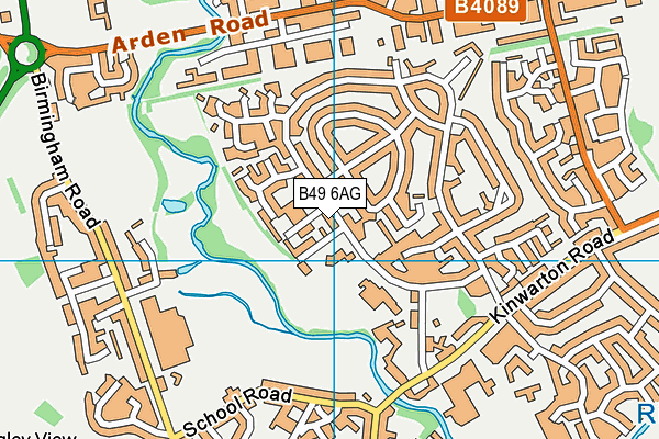 Alcester Jubilee Fields map (B49 6AG) - OS VectorMap District (Ordnance Survey)
