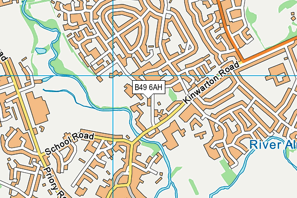 B49 6AH map - OS VectorMap District (Ordnance Survey)