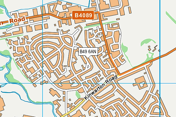 B49 6AN map - OS VectorMap District (Ordnance Survey)