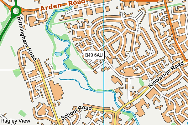 B49 6AU map - OS VectorMap District (Ordnance Survey)