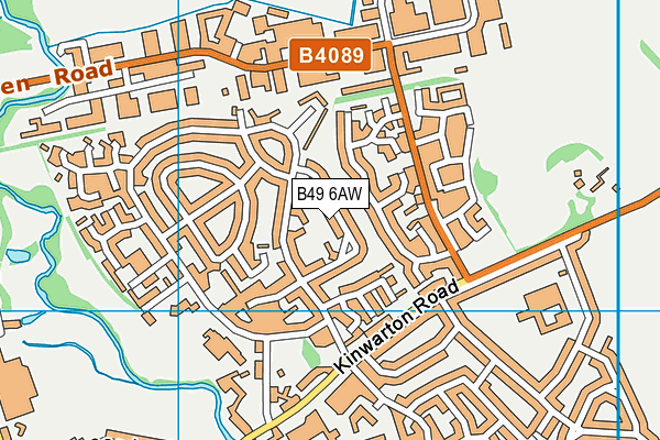 B49 6AW map - OS VectorMap District (Ordnance Survey)