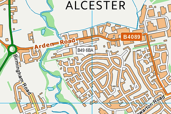 B49 6BA map - OS VectorMap District (Ordnance Survey)