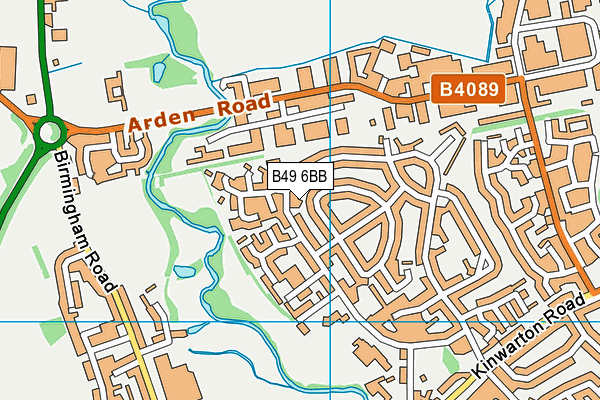 B49 6BB map - OS VectorMap District (Ordnance Survey)