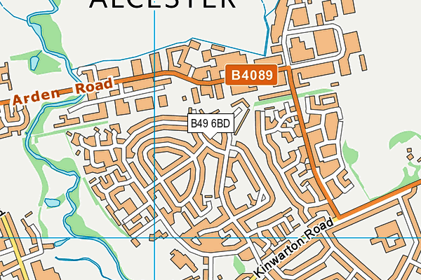 B49 6BD map - OS VectorMap District (Ordnance Survey)