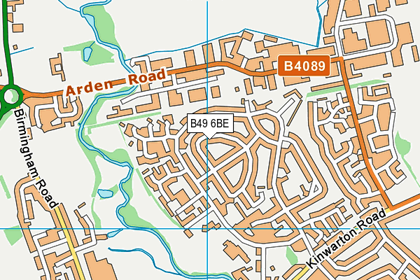 B49 6BE map - OS VectorMap District (Ordnance Survey)