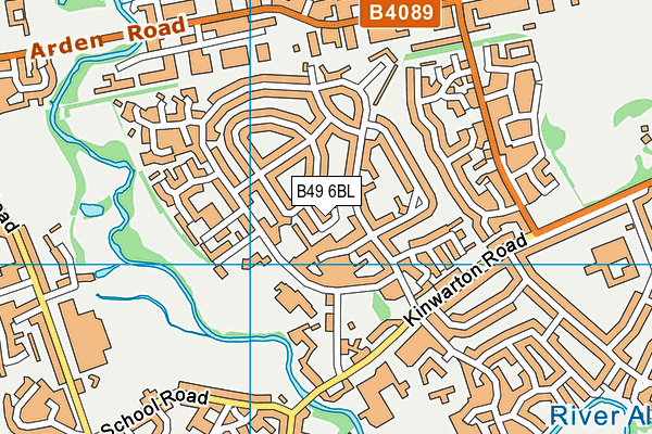 B49 6BL map - OS VectorMap District (Ordnance Survey)