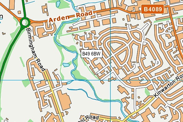 B49 6BW map - OS VectorMap District (Ordnance Survey)