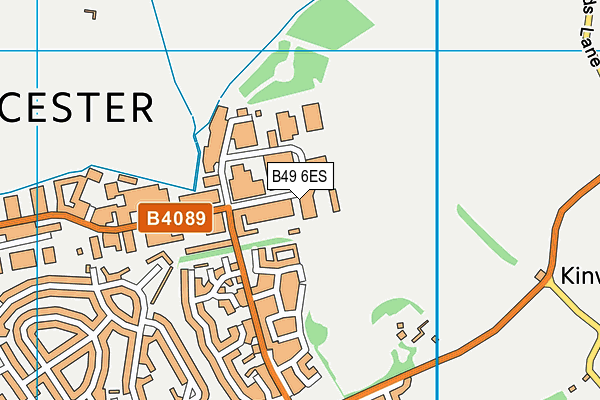 B49 6ES map - OS VectorMap District (Ordnance Survey)