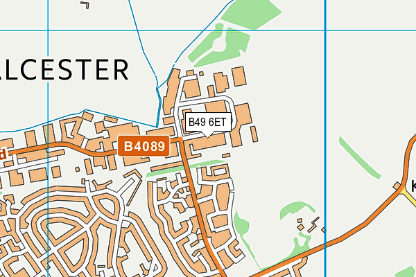 B49 6ET map - OS VectorMap District (Ordnance Survey)