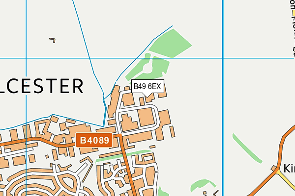 B49 6EX map - OS VectorMap District (Ordnance Survey)