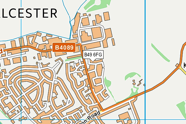 B49 6FG map - OS VectorMap District (Ordnance Survey)