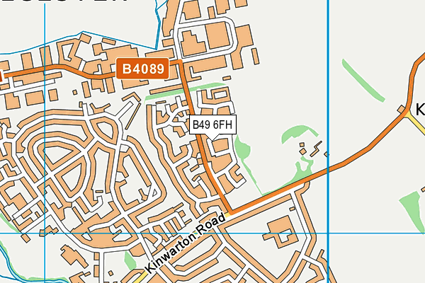 B49 6FH map - OS VectorMap District (Ordnance Survey)