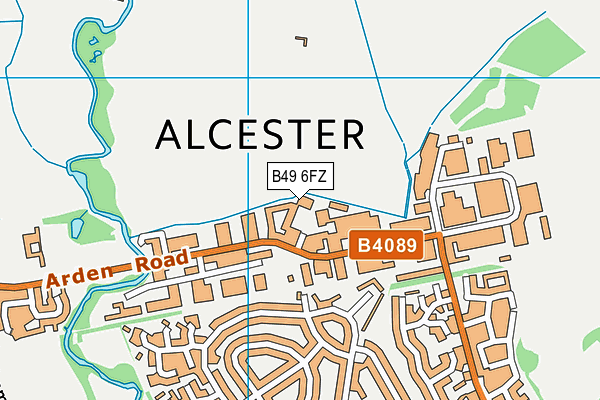 B49 6FZ map - OS VectorMap District (Ordnance Survey)