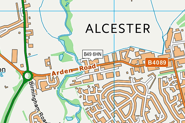 B49 6HN map - OS VectorMap District (Ordnance Survey)