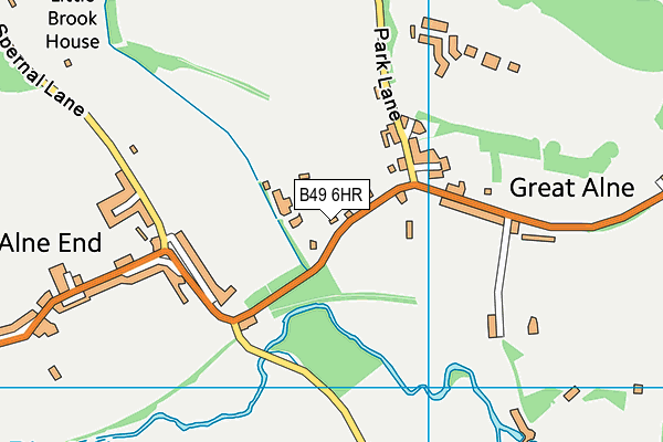 B49 6HR map - OS VectorMap District (Ordnance Survey)