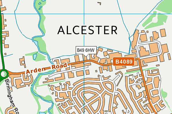 B49 6HW map - OS VectorMap District (Ordnance Survey)