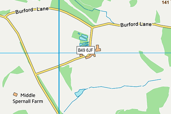 B49 6JF map - OS VectorMap District (Ordnance Survey)