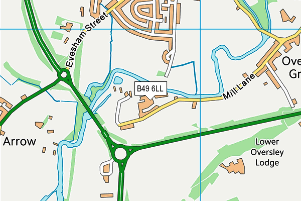 B49 6LL map - OS VectorMap District (Ordnance Survey)