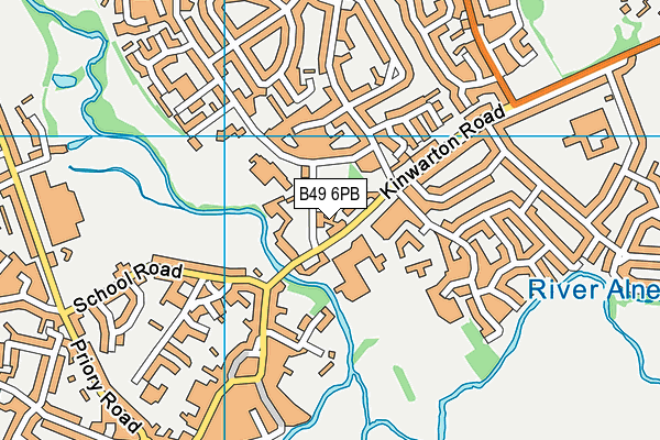 B49 6PB map - OS VectorMap District (Ordnance Survey)