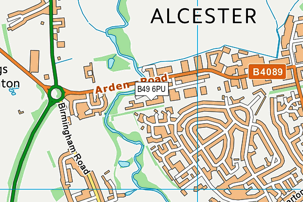 B49 6PU map - OS VectorMap District (Ordnance Survey)