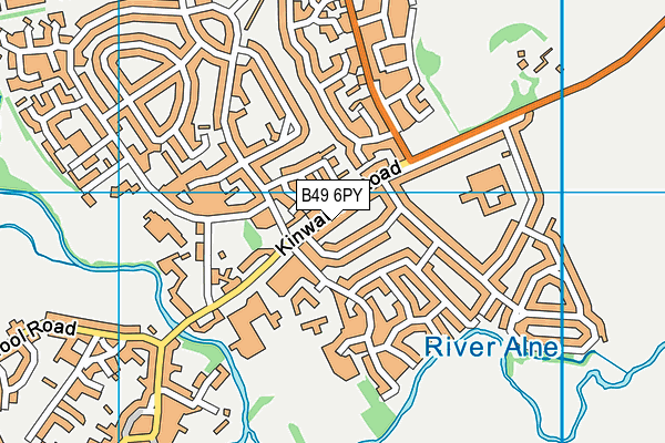 B49 6PY map - OS VectorMap District (Ordnance Survey)