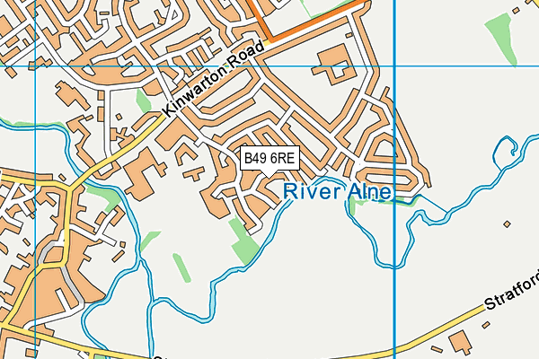 B49 6RE map - OS VectorMap District (Ordnance Survey)