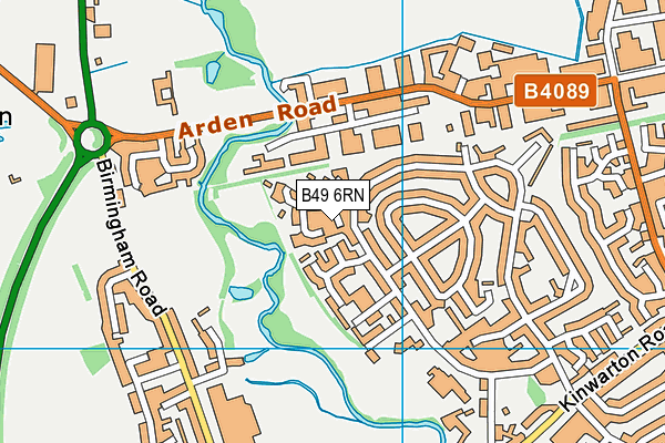 B49 6RN map - OS VectorMap District (Ordnance Survey)
