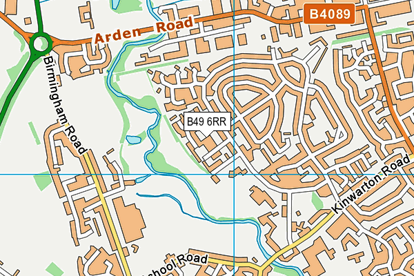 B49 6RR map - OS VectorMap District (Ordnance Survey)