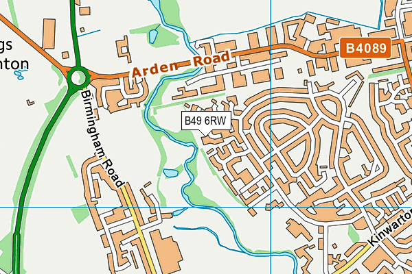 B49 6RW map - OS VectorMap District (Ordnance Survey)