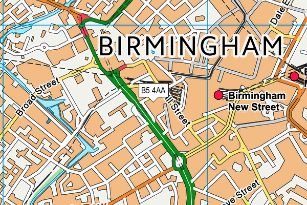 B5 4AA map - OS VectorMap District (Ordnance Survey)