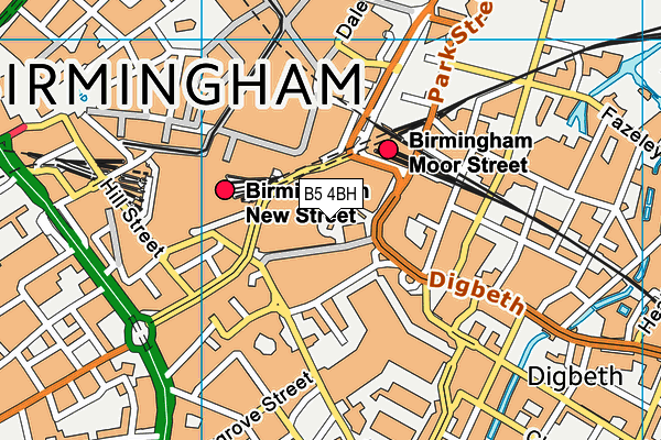 B5 4BH map - OS VectorMap District (Ordnance Survey)