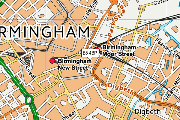 B5 4BP map - OS VectorMap District (Ordnance Survey)