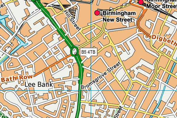 Dance Hub Birmingham map (B5 4TB) - OS VectorMap District (Ordnance Survey)