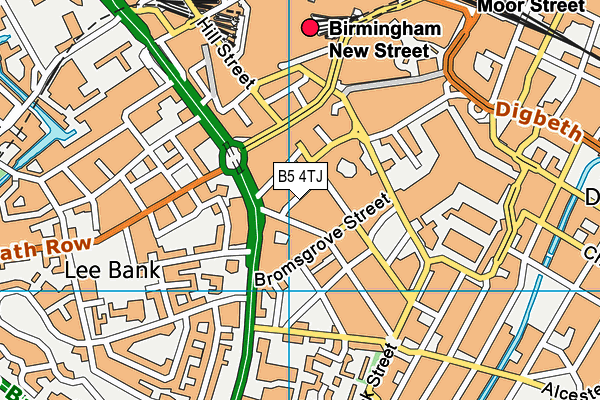 B5 4TJ map - OS VectorMap District (Ordnance Survey)