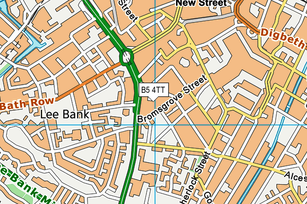 B5 4TT map - OS VectorMap District (Ordnance Survey)