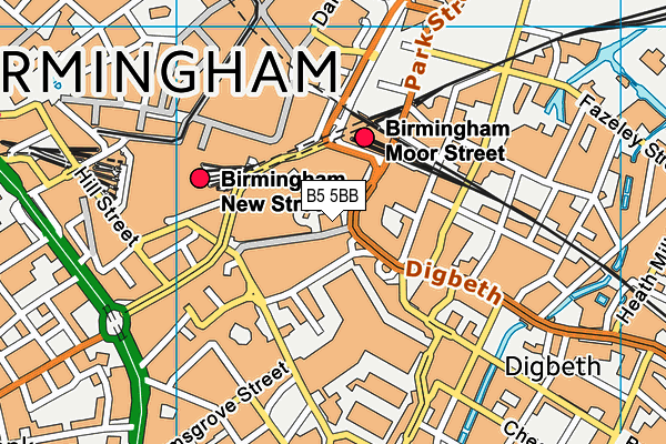 B5 5BB map - OS VectorMap District (Ordnance Survey)