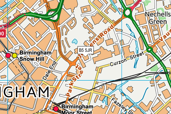 B5 5JR map - OS VectorMap District (Ordnance Survey)