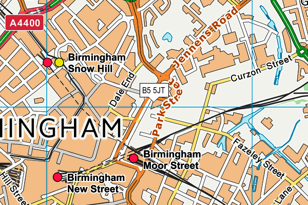 B5 5JT map - OS VectorMap District (Ordnance Survey)