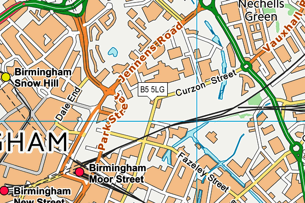 B5 5LG map - OS VectorMap District (Ordnance Survey)