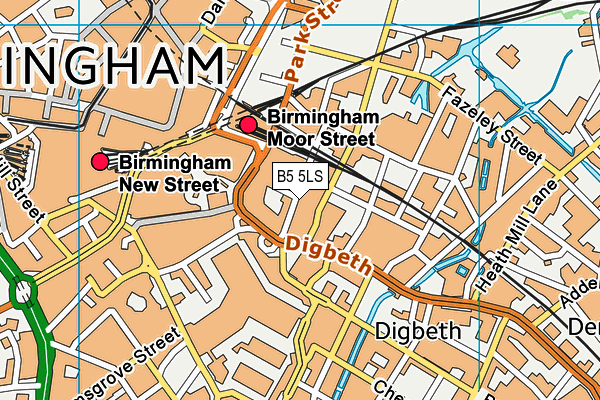 B5 5LS map - OS VectorMap District (Ordnance Survey)