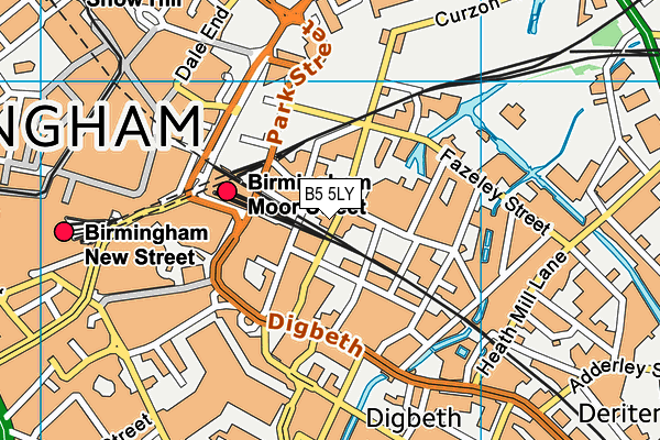 B5 5LY map - OS VectorMap District (Ordnance Survey)