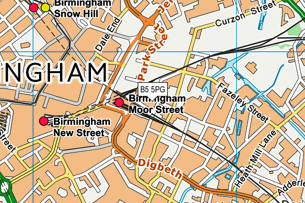 B5 5PG map - OS VectorMap District (Ordnance Survey)