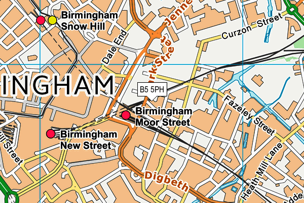 B5 5PH map - OS VectorMap District (Ordnance Survey)