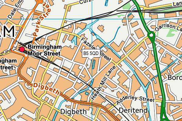 B5 5QD map - OS VectorMap District (Ordnance Survey)