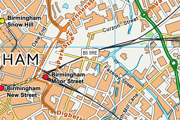 B5 5RE map - OS VectorMap District (Ordnance Survey)